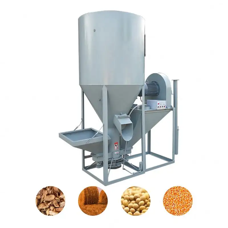 Multifunctional chicken cattle horse and sheep poultry feed crushing and mixing machine