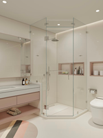 Porte de douche coulissante pour hôtel au design moderne personnalisable avec cadre en alliage d'aluminium et verre trempé