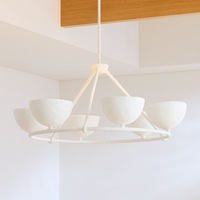 Nouveau style américain maison de campagne salon restaurant hôtel gypse art lampes lustre en plâtre blanc mat