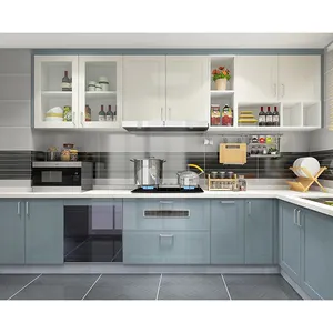 Kejahome Wooden High Gloss Lacquer Kitchen Cabinet Modern Design Modular Customized Custom Make Kitchen Cabinets