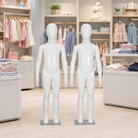 Maniquí Infantil Blanco sin Rostro con Base para Exhibición Comercial de Ropa, Venta al Por Mayor