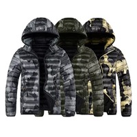Veste d'hiver pour homme ODM, veste matelassée à capuche camouflage, 100% nylon, légère, pour la chasse en plein air, vêtements de rue décontractés