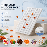 Moule à bonbons gélifiés 4,5 ml en silicone platine de qualité alimentaire, cavité ovale, résistant à la chaleur pour la cuisson, le savon, forme personnalisée ODM