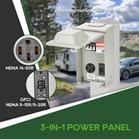 RVGUARD 20/50 Amp Panel Stop Kontak Sementara RV Berbahan Logam Tipe 3R Bersertifikasi ETL Kabel Adaptor 90 Derajat untuk Camper/Trailer