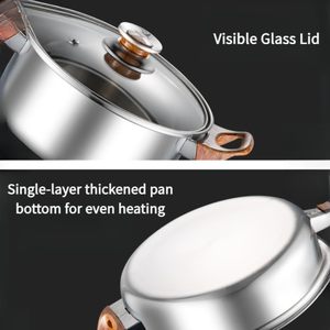 Bộ nồi chảo chống dính bằng thép không gỉ 12 món Lovfe FACTORY bán buôn, bộ dụng cụ nấu ăn nhà bếp - Product Image 2