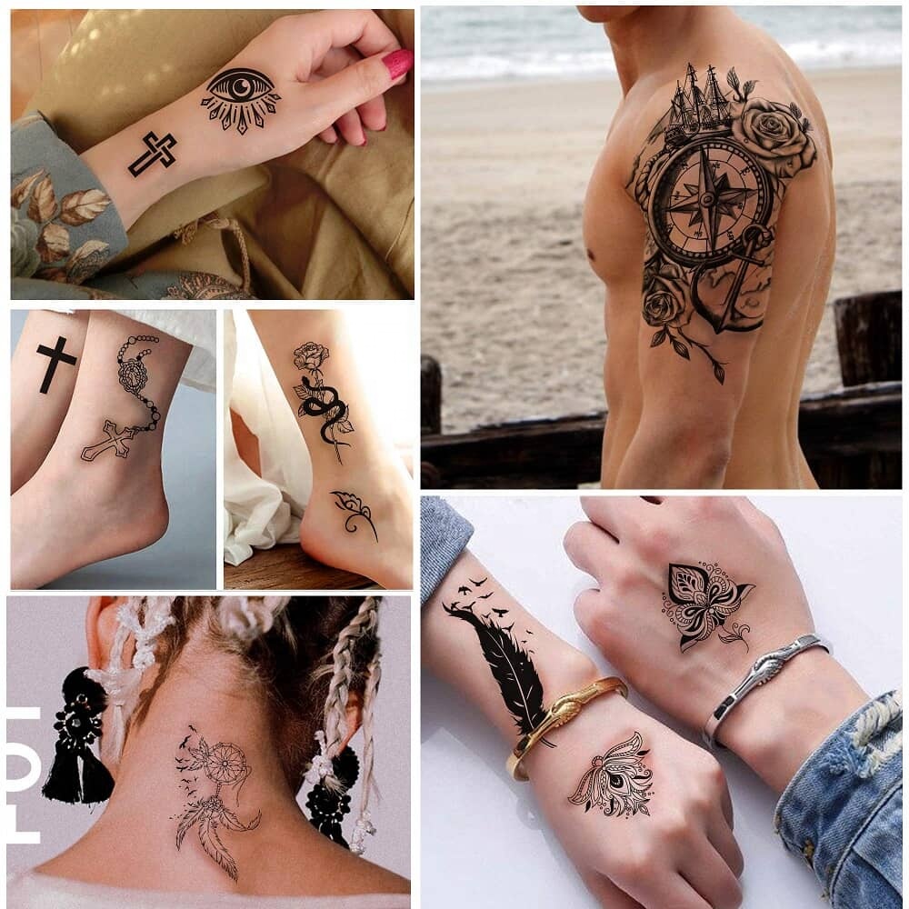 Водонепроницаемые тату-наклейки для тела на заказ Поддельные Детские хны Переводные временные татуировки наклейки для мужчин