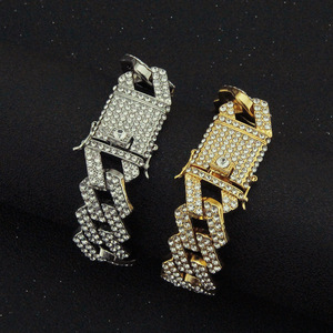 new men's jewelry Fashionable and domineering thick diamond-encrusted <b>bracelet</b> 20mm wide - Product Image 2