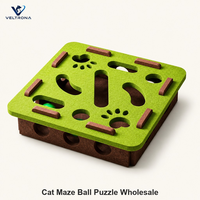 Jouet de labyrinthe pour chat, puzzle interactif en feutre avec emplacements pour empreintes de pattes, pour chats d'intérieur, chatons, jeu d'intelligence