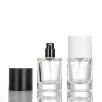 Flacon de parfum en verre vide, cylindrique court, 50 ml, 100 ml, avec couvercle, transparent, impression sérigraphique, pulvérisateur à pompe, logo personnalisé Wx-53