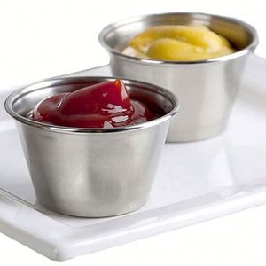 Bols à condiments en acier inoxydable de qualité commerciale, écologiques, avec logo personnalisé, ramequins, coupelles à sauce réutilisables pour les fêtes et la maison - Product Image 4
