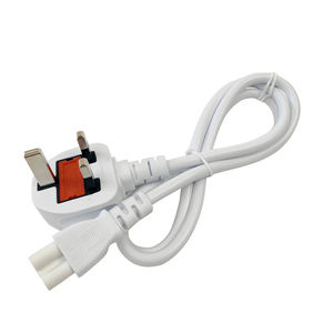 Especificación británica 1M Cable de alimentación blanco Plum Tail 3 enchufes UK/<span class=keywords><strong>Commonwealth</strong></span> Travel Laptop Impresoras Cargador Electrodomésticos - Product Image 6