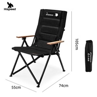 Chaises de camping HISPEED, chaises pliantes portables en aluminium, chaise de jardin à 4 positions, chaises à dossier haut noires, respirantes, Kamp Masas
