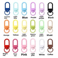 Luxe snoepkleurige metalen sleutelhangerhouder met draaibare trekhaakgesp connector voor vrouw cadeau sleutelring tas charme accessoires