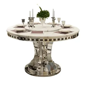 סיטונאי מודרני שיש למעלה אוכל למינציה שולחן מחירים עם מגש סובב
