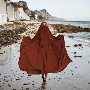 Abaya décontractée Sartre Moyen-Orient avec sequins et manches longues, vêtement musulman traditionnel, mode arabe, polyester respirant - Product Image 3