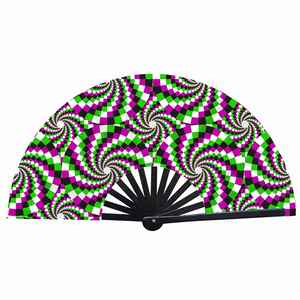 พัดไม้ไผ่คุณภาพสูง เสียงดังกระพือ  พัดพับขนาดใหญ่สำหรับเต้นรำ - Product Image 1