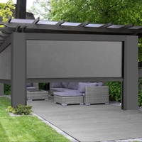 Persiana Enrollable Zipscreen Resistente para Pérgola, Motorizada, con Resorte, Manual, Doble Modo, Vertical, Impermeable, Resistente al Viento, Sistema para Exteriores