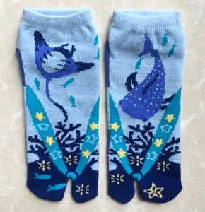 Two fingers toe socks knitted technics finger female Japanese wind tabi two toe clogs socks