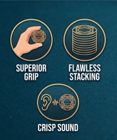 Jetons de poker en céramique personnalisés de 43 mm, écologiques et durables, avec ou sans valeur nominale, avec étui inclus