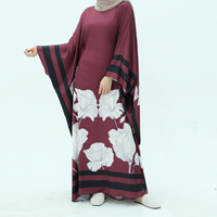 Robe pour femme Mexizo, élégante, de style boutique, vêtements islamiques, abaya décontractée, col rond, manches chauve-souris, grande taille, imprimée