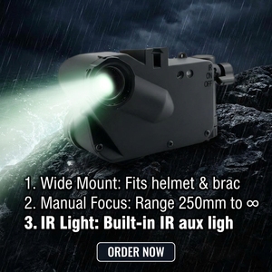 PVS162 -40 ℃   עד +50 ℃   מכשיר ראיית לילה IP67 50 °   תאורת IR מובנית של FOV, מתקן לקסדה, 12 שעות זמן פעולה, מתאים לתנאי חוץ קשים - Product Image 5