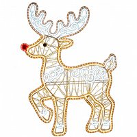 Guirlande lumineuse LED 2D sur mesure, motif renne, décoration de jardin de Noël en extérieur
