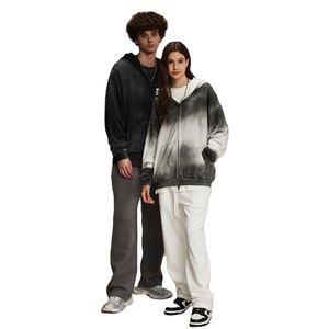 Men's Retro Old Fashion <b>Hoodie</b> High Quality Custom Embroidery 3D Oversize Loose Wash <b>Thin</b> Style Long Dirty Dyeing 100% Cotton - Product Image 4