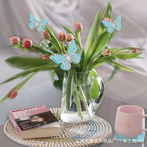 Pegatina de pared de mariposa hueca de doble capa 3D de nueva moda de gama alta para fiestas festivas - Product Image 5