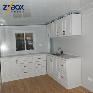 Bureau <span class=keywords><strong>de</strong></span> chantier modulaire préfabriqué gris <span class=keywords><strong>de</strong></span> 40 pieds, extensible, anti-corrosion, avec façade vitrée intégrale, pour usage commercial - Product Image 3