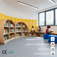 Revêtement de sol en vinyle PVC hétérogène moderne en rouleau, écologique, imperméable, antidérapant et durable pour bureaux, restaurants, bibliothèques pour enfants