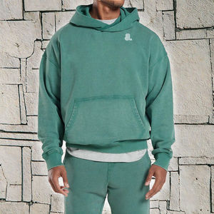 Sudadera con Capucha de Felpa Francesa 100% Algodón para Hombre, Talla Grande, Sólida, Invernal, Ecológica, Transpirable, Informal, de Manga Larga - Product Image 3