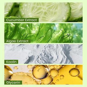 <span class=keywords><strong>Masque</strong></span> d'<span class=keywords><strong>argile</strong></span> au <span class=keywords><strong>concombre</strong></span> naturel avec logo personnalisé pour le visage, apaisant et hydratant, sensation de fraîcheur, minimisation des pores, soin de la peau - Product Image 3