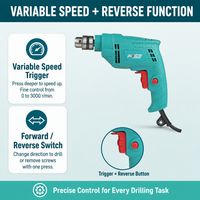 Perceuses électriques Pusello OEM 450W en gros, perceuse à main filaire 10 mm, prix d'usine en promotion