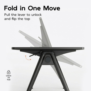 <span class=keywords><strong>Table</strong></span> de conférence moderne convertible et pliable <span class=keywords><strong>avec</strong></span> roulettes mobiles et structure en acier - pour usage au bureau et en atelier - Product Image 2