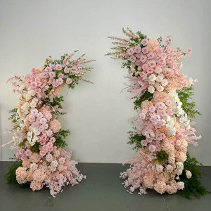 ฉากหลังงานแต่งงาน ดอกไม้ประดิษฐ์ ตกแต่งเวทีงานแต่งงาน ซุ้มดอกไม้รูปแตรสำหรับงานปาร์ตี้ - Product Image 1