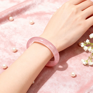 Wholesale Natural Healing Crystal Bracelets High-quality Rose Quartz Crystal <b>Bangle</b> for Women's Jewelry - Product Image 4