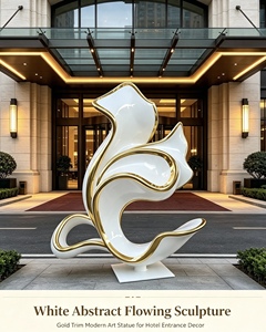 Spray-painted Custom Color Stainless Steel 3D Painted Modern Abstract Weather-resistant Figurine <b>Sculpture</b> for Parks Shopping - Product Image 1