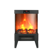 Décor de cheminée Cheminées électriques à flamme réaliste à 3 côtés avec protection contre la surchauffe et le basculement