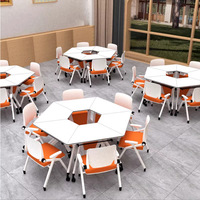 Vente en gros de mobilier de bureau design Tables de formation pliantes en bois blanc E1 respectueuses de l'environnement pour une salle de formation