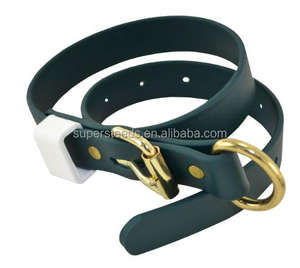 Neu All Seasons Designer Hunde halsband Benutzer definierte mehrfarbige langlebige wasserdichte Gummi Gurtband PVC Tiere Halsband mit Hardware Schnalle - Product Image 4