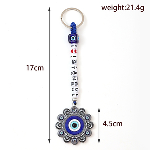 Portachiavi Pendente Rotondo <span class=keywords><strong>in</strong></span> Resina con Occhio del Diavolo, Souvenir Turistico di <span class=keywords><strong>Istanbul</strong></span>, Stampa UV Ecologica, Vendita all'Ingrosso - Product Image 6