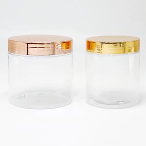 Pot cosmétique en plastique transparent de luxe de 200 ml, 300 ml, 400 ml, 500 ml, 800 ml, 1000 ml pour crème de soin de la peau avec couvercle en électro-plaqué or - Product Image 4