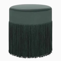 Pouf de luxe moderne en velours avec pompons et franges, couleur dégradée, pour salon, chambre, hôpital, entrepôt