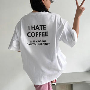 T-shirt à col rond de haute qualité personnalisé OEM/ODM, 100% coton, style décontracté, t-shirt de luxe pour femmes, t-shirt de créateur - Product Image 1