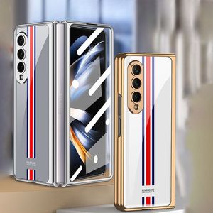 Custodia in vetro placcato personalizzato per <span class=keywords><strong>Samsung</strong></span> Z Fold5 semplice custodia protettiva per schermo pieghevole W23 custodia per cellulare - Product Image 3