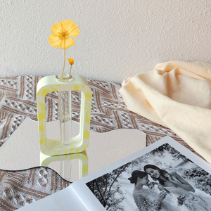 Moule Vase hydroponique avec ensemble de tubes à essai arrangement de Vase à bricoler soi-même cristal goutte à goutte vaisselle Silicone moule marchandises du commerce extérieur