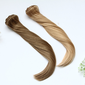 Extensiones de cabello indio Remy Doble dibujado Grueso Clip-In Máquina teñida a granel de alta calidad Doble trama 18 "20" 22 "24" 30 "Piezas - Product Image 4