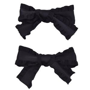 Pinza de pico de pato de tela plisada bonita, pinza de pelo de nudo de mariposa de tela con borde de oreja de madera para las cuatro estaciones - Product Image 4