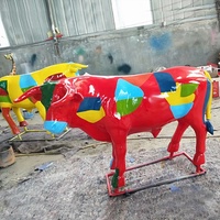 Patung Sapi Serat Kaca Dekorasi Luar Ruangan, Patung Banteng Dekorasi Kustom Setiap Ukuran untuk Dijual