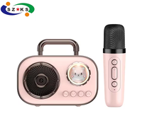 Haut-parleur portable sans fil étanche pour la maison, l'extérieur, le chant familial, le karaoké, mini haut-parleur karaoké avec horloge en plastique